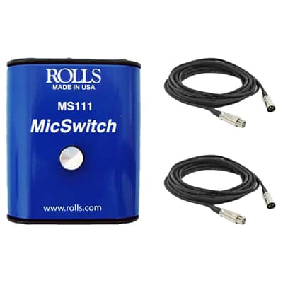 Rolls MS111 Mic Mute Switch with 2x XLR Cables & StreamEye Polishing Cloth image 1