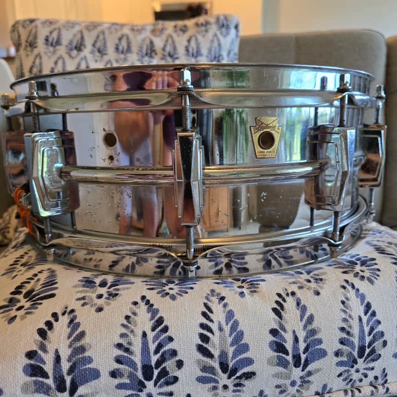 1968 Ludwig LM400 Supraphonic 5x14" 10-Lug Aluminum Snare Drum with Keystone Badge image 1