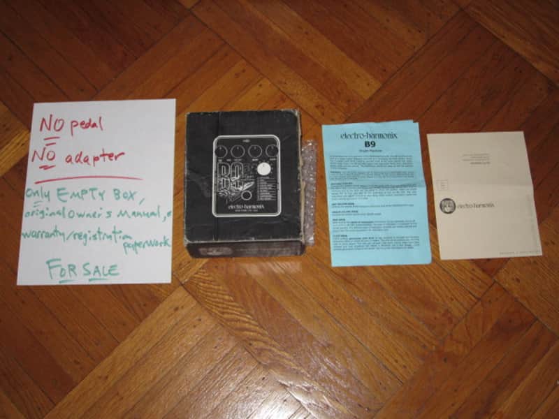 used condition / has many imperfections Electro Harmonix EMPTY CARDBOARD BOX & original Owner's Instructions & warranty / registration paperwork ONLY for B9 Organ Machine pedal (NO: Pedal/Adapter) image 1