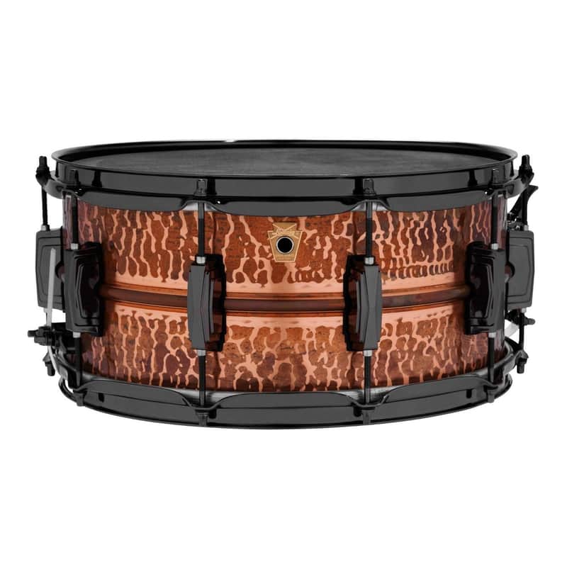 Ludwig Copper Phonic Snare Drum 14x6.5 Raw Hammered w/Black Hardware image 1