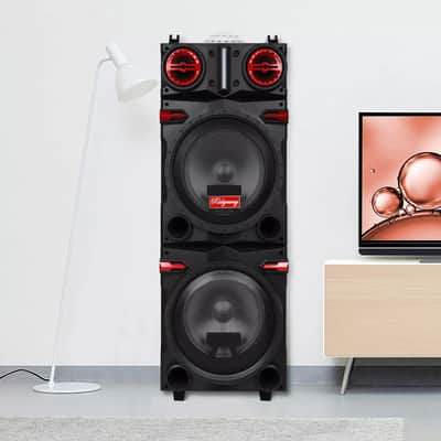 Double 10" Portable PA Bluetooth Speaker with Subwoofer – DJ Party Sound System with MIC & FM image 3