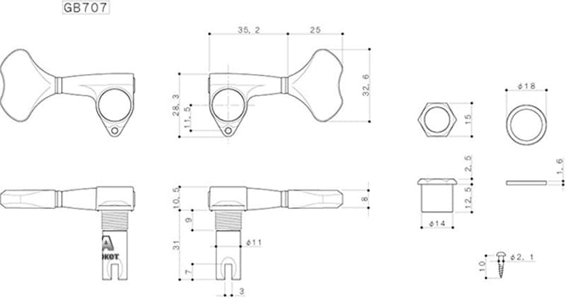 GOTOH GB707 Single Bass Pegboard, Left, Black image 1