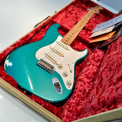 1999 Fender Cunetto Relic Stratocaster — Sherwood Green (Ultra Rare), John Cruz, Collector Condition, Full Set image 5