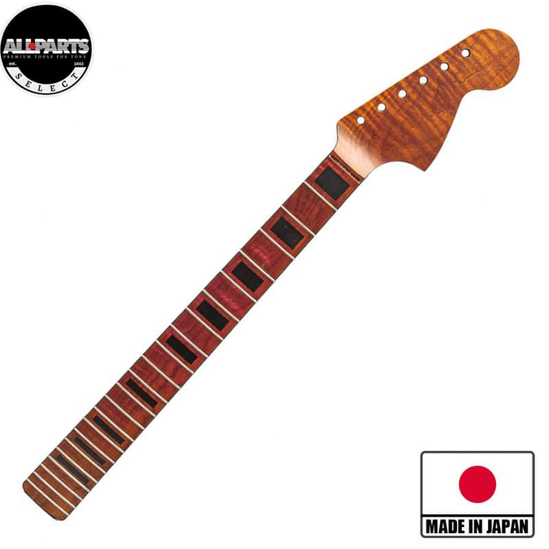 Allparts Select VIN-MOD Replacement Jaguar Neck AAA+ Roasted Flame Maple - Licensed by Fender