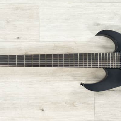 Ibanez RGIXL7BKF RG Iron Label Guitar, Ebony Fretboard, Black Flat image 4