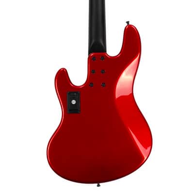 Sandberg California II / TM / Blacklabel PUs / 4-String 34″ / Highgloss Metallic Red / Alder Body / Pau Ferro FB / Varied Dot Inlays / Black Head Stock / Black Hardware / Active 2-EQ / Split Switch / Black Pickguard - 8.3 pounds SN 50005 image 5