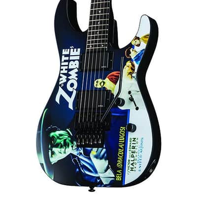 ESP LTD Kirk Hammett Signature KH-WZ White Zombie Electric Guitar - Black with Graphic image 2