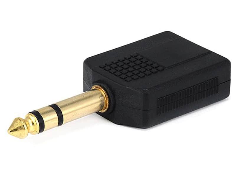 New Monoprice 1/4in TRS Stereo Plug to 2x 1/4in TRS Stereo Jack Splitter Adapter image 1