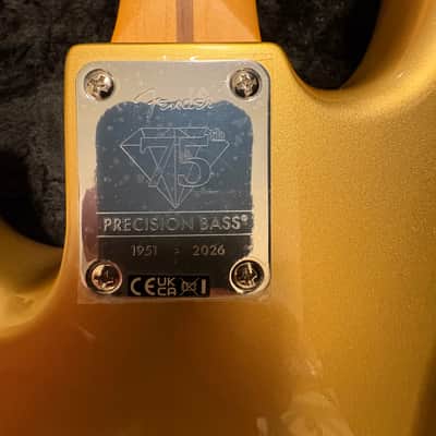 Fender 75th Anniversary Player II Precision Bass 2026 - Aztec Gold image 11