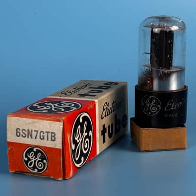 1957 General Electric 6SN7GT Vintage Black Plated Vacuum Tube! T580 image 1