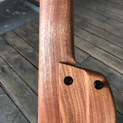 Short scale 6 string fretless bass guitar by JL 2023 - Sapele image 16