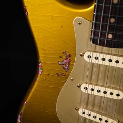 Fender Custom Shop 1962 Stratocaster w/ Gold Hardware Heavy Relic- Frost Gold / Pink Paisley 2024 (R139235) image 14