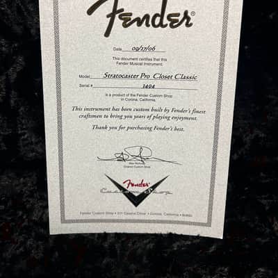 Fender Custom Shop Stratocaster Pro Closet Classic 2006 – Sonic Blue – Fat '50s Pickups – Model 1106 image 11