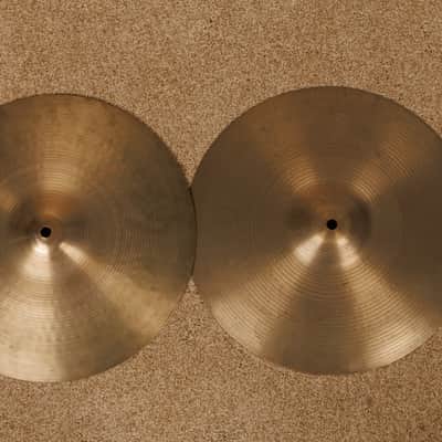 Vintage Zildjian A 14" Hollow Logo Rock Hi Hat Cymbals 1222g 1455g image 1