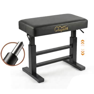 Augioth Hydraulic Piano Bench with Adjustable Height, Ergonomic Keyboard Stool for Adults & Kids, Heavy-Duty Steel Frame with Memory Foam & Scratch-Resistant Leather, Fits Grand/Upright Pianos(Black) image 8