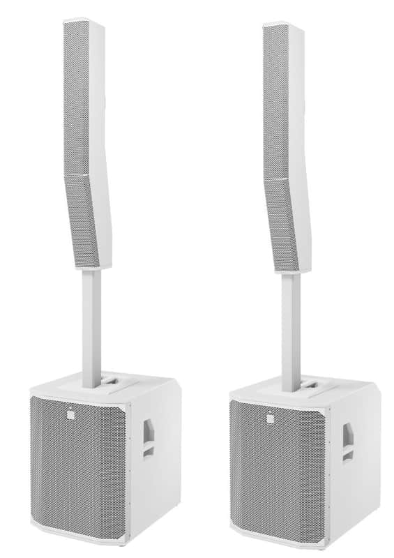 2x Electro-Voice EVOLVE 90 Portable 2000W Subwoofer and Column Loudspeaker PA System with Bluetooth (WHITE) image 1