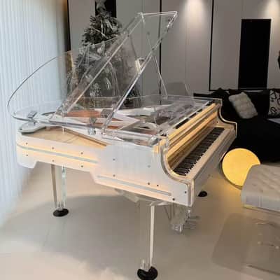 SCHONA 186 Luxury Mechanical Crystal Grand Piano 88 Keys Solid Wood Transparent Acrylic 10-Year Warranty 92% Transmittance image 4