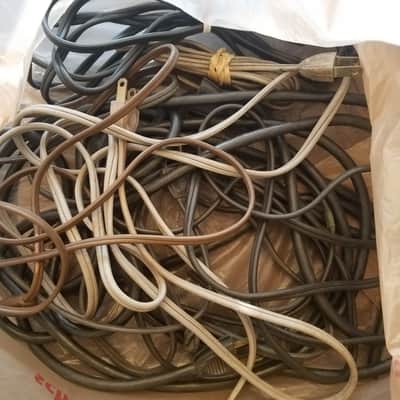 Phalo one (1) 117V Power Cord Electric Cable cut Viking, RCA Vintage non-polarized brown, grey, black 1940s-1960s image 3