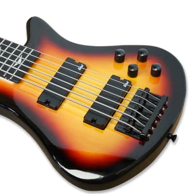 6 String Electric Bass Bolt_On Maple Neck,Poplar Body Sunburst image 5