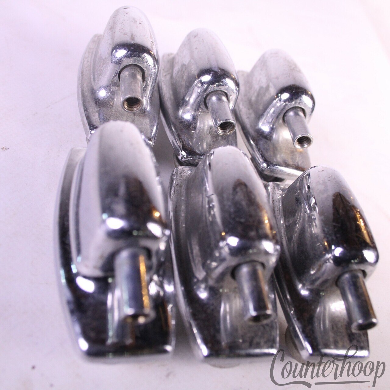 Ludwig 6x Tom Drum Lugs Standard Model 60s-70s Set Chrome 1 11/16" USA Hardware — main photograph
