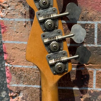 Fender Jazz Bass 1974 - cool Black Jazz w/the last of the 4-Bolt Black Block Maple Necks a la Geddy Lee. image 6