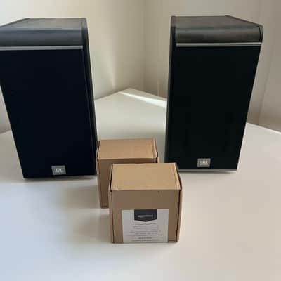 JBL ES20 Bookshelf Speakers with new speaker wire - Black image 1