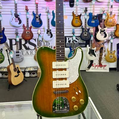 Vintage Revo Series Trio Electric with P90’s, Green Yellow Burst - Pre Owned image 2