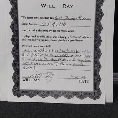 2007 G&L Will Ray Prototype COA From Will Ray Skull Inlay B Bender! (205) image 7