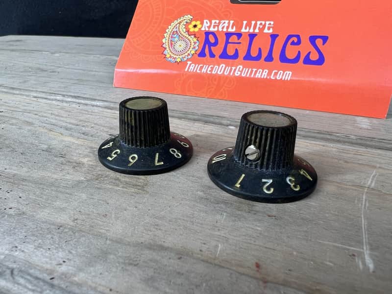 Real Life Relics Aged Black Witch Hat  Knobs Silver Top Set Screw (Set of 2)    [DO1] image 1