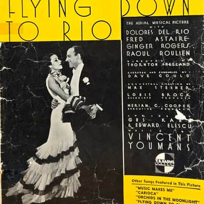(VINTAGE/USED Sheet Music) Orchids in the Moonlight - Flying Down to Rio image 1