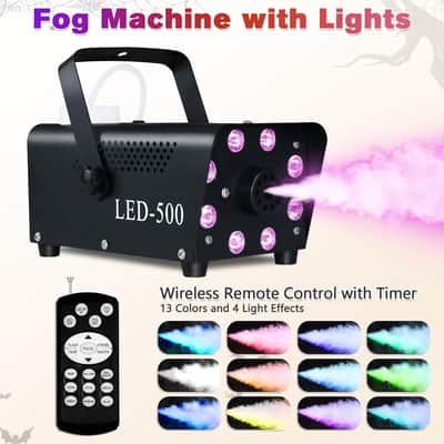 Fog Machine Smoke Halloween Party: Outdoor 13 Colorful 8 Led Lights - 500W 2000Cfm Fog With Wireless Remote Control… image 3