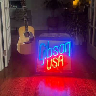GIBSON 1980s Neon Dealer Sign!! ~ Blue Sign with Original Neon!!! image 11