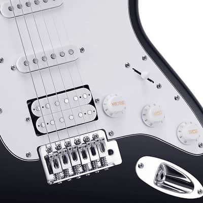 39 Inch Left Handed Electric Guitar Kit Bundle Black, Starter Pack with Accessories image 2