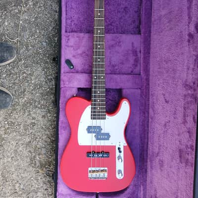Clip TBS-4 Bass Guitar Short Scale Telebass Retro Red image 8