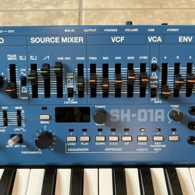 Roland Boutique SH-01A Blue Synthesizer Rare w/ DK-01 Dock and Wood Sides MINT image 3