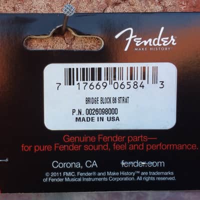 Fender Bridge Block 86 Strat American Standard Stratocaster Tremolo Block 0026098000 image 2