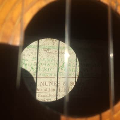 Manuel Nunes Soprano Ukulele circa 1915 flamed golden koa image 15