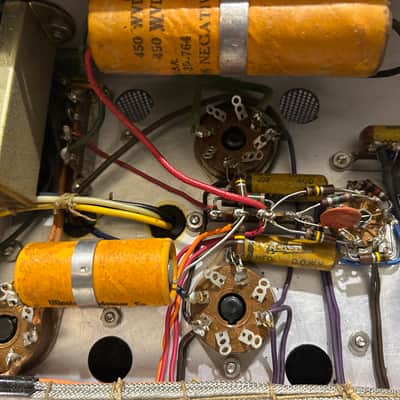 E.F. Johnson Viking 250-33 10 watt vintage tube amplifier project PP triode 6B4G image 13