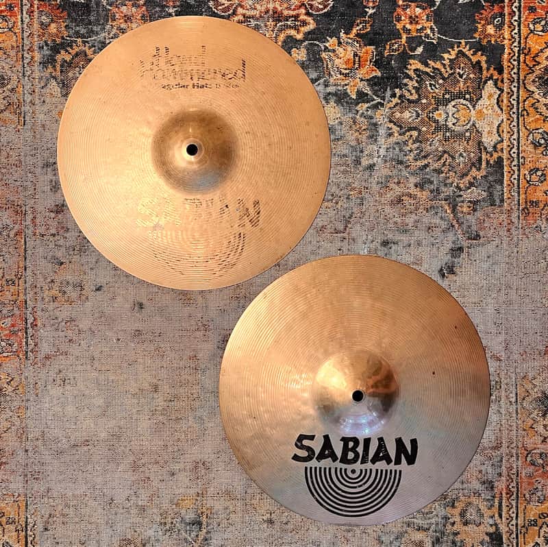 Rare 30 YR Old DARK Crisp Sabian HH 13” Hihats 795 1195 g BRILLIANT! Sound Phenomenal! Listen image 1