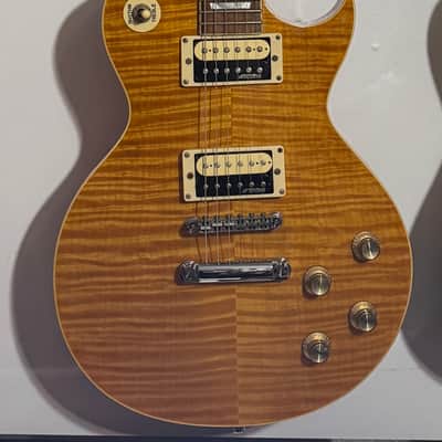 Vintage V100-AFD Reissued Paradise Series Single Cut 2010s - Flamed Amber image 3