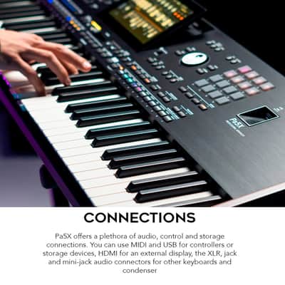 Korg 61-Key Pa5X Professional Arranger Bundle with Adjustable Keyboard Stand, Flip-Top Bench, Closed-Back Headphones, Sustain Pedal, and 1/4 Inch TS Cables (7 Items) image 5