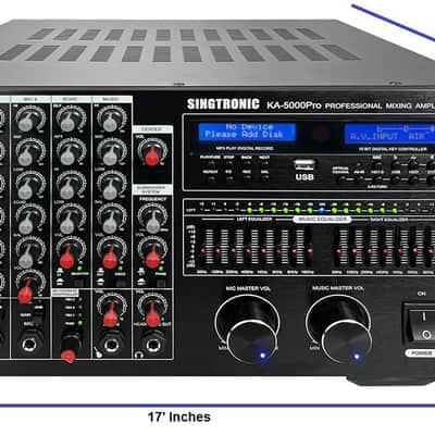 Singtronic Professional 5000W Karaoke DJ Mixing Amplifier w/ Recording image 3