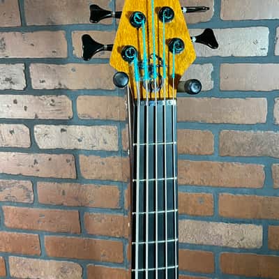 Alembic Orion 5-String SHORT SCALE, Lacewood with Blackened Brass Hardware image 5