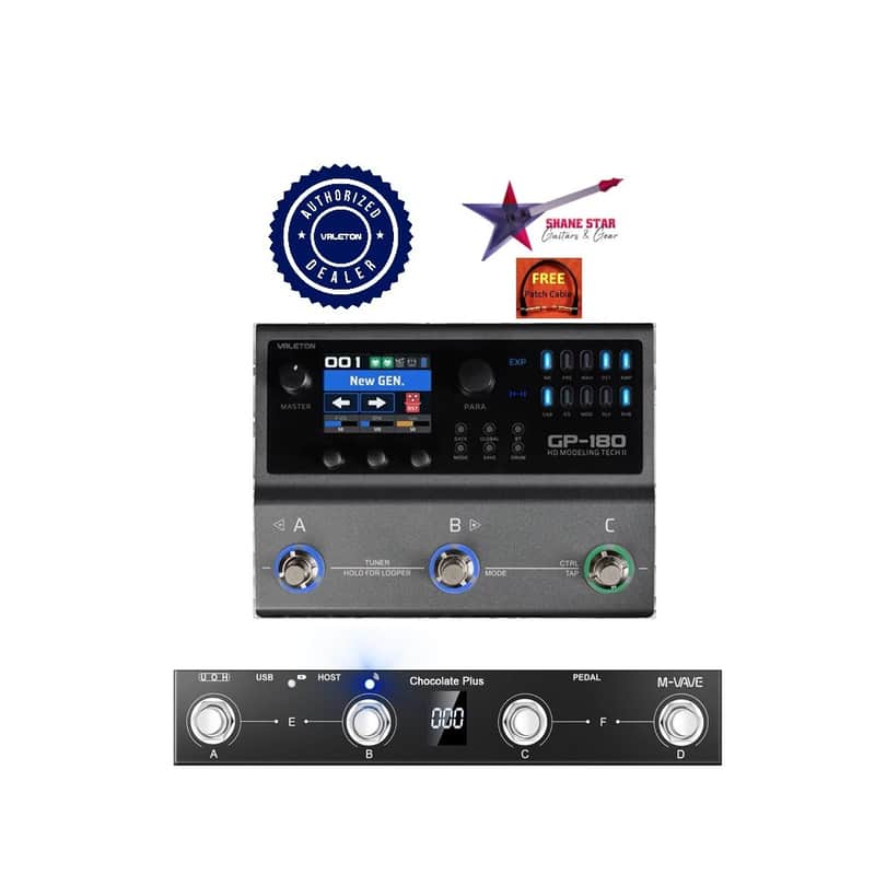 Valeton GP-180 Multi Effects+M-Vave Midi Controller🎛️(IN STOCK USA DEALER)Latest SnapTone Technology NAM(Neural Amp Modeler) File Conversion, Battery, Over 200 Premium Effects Second-Generation HD Modeling Technology image 1
