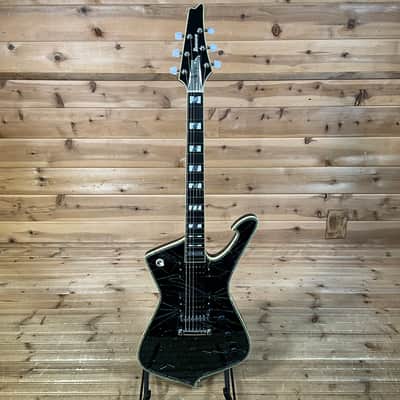 Ibanez PS3CM Paul Stanley Signature Electric Guitar - Black Cracked Mirror image 2