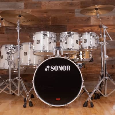 Sonor Force 3003 6 Piece Maple Drum Kit, White Sparkle Lacquer (Pre Loved) image 1