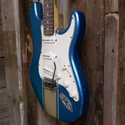Keith Holland Custom S-ANS #1319 - Ocean Turquoise Metallic Nitro w/ "Z-28" Gold Stripe with Hard Case image 4