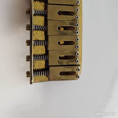 NOS Mighty Mite Hardtail Strat Bridge Solid Brass Plate & Saddles 1980s image 6