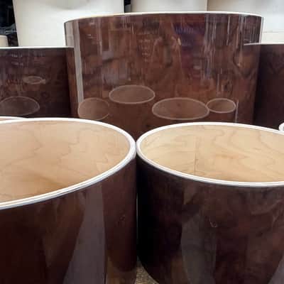 WALNUT BURL and Maple 6 ply core Drum Shell 7 pcs set - Clear gloss polished BEST OFFERS ACCEPTED! image 3