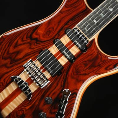 Alembic Spectrum - Cocobolo Top with Mahogany Body - Blue and Red Side LEDs - Guitar with Hard Shell Case image 16